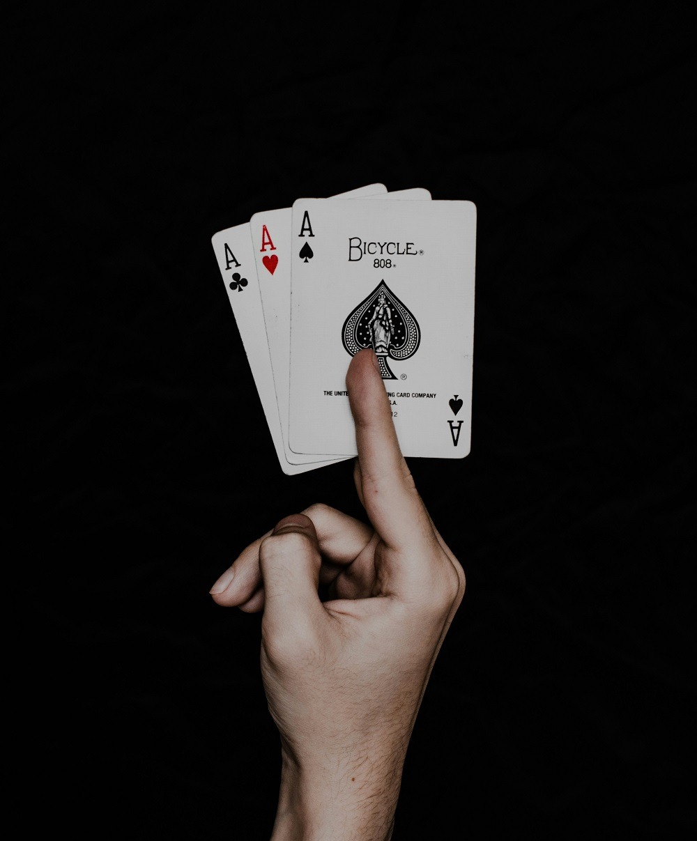 Professional poker player concentrating at the table